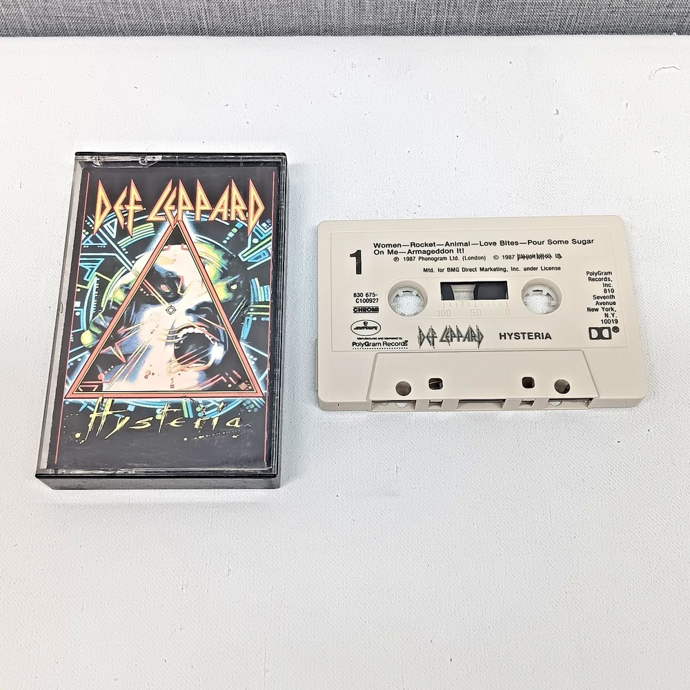 Def Leppard Hysteria Rare BMG Club Edition Chrome Cassette Tested 80s Music